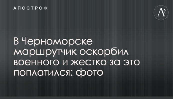 В Черноморске маршрутчик оскорбил военного и жестко за это поплатился: фото