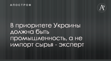 В приоритете Украины должна быть промышленность, а не импорт сырья - эксперт