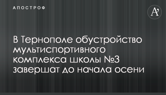У Тернополі облаштування мультиспортивного комплексу школи №3 завершать до початку осені