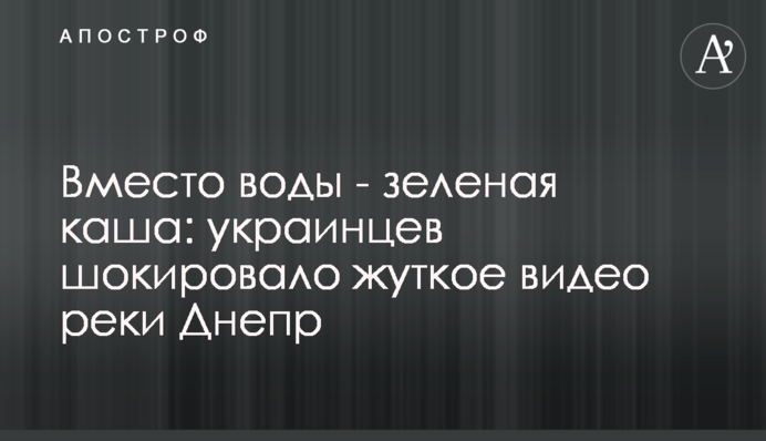 Замість води - зелена каша: українців шокувало страшне відео річки Дніпро