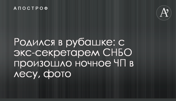 Народився в сорочці: з екссекретарем РНБО відбулася нічна НП в лісі, фото