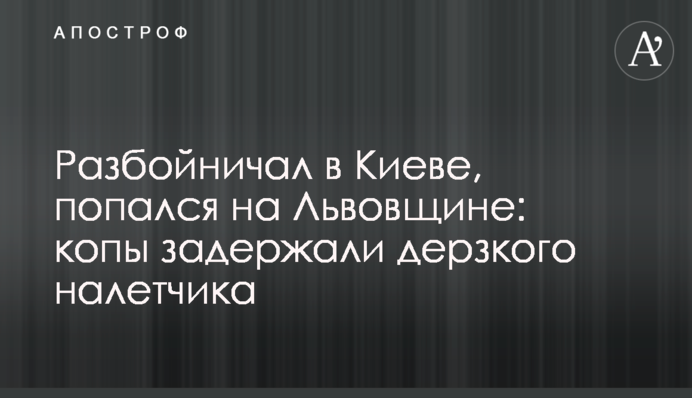 Разбойничал в Киеве, попался во Львове: копы задержали дерзкого налетчика, видео и фото