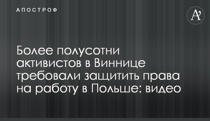 Более полусотни активистов в Виннице требовали защитить права на работу в Польше: видео