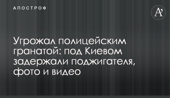 Погрожував поліцейським гранатою: під Києвом затримали палія, фото і відео