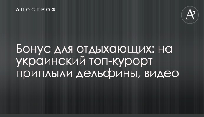 Бонус для отдыхающих: на украинский топ-курорт приплыли дельфины, видео