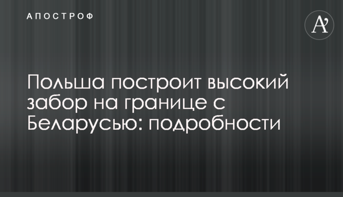 Польща побудує високий паркан на кордоні з Білоруссю: подробиці