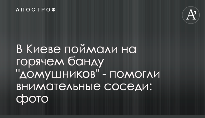 В Киеве поймали на горячем банду 