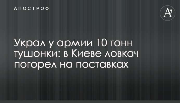 Украл у армии 10 тонн тушонки: в Киеве ловкач погорел на поставках, фото