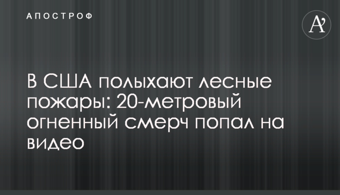 У США палахкотять лісові пожежі: 20-метровий вогненний смерч потрапив на відео