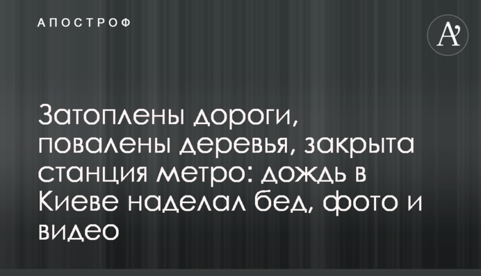 Затоплены дороги, повалены деревья, закрыта станция метро: дождь в Киеве наделал бед, фото и видео