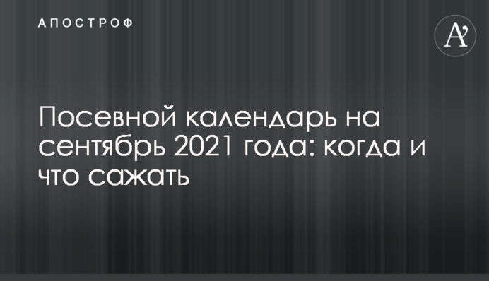 Посівний календар на вересень 2021 року: коли і що садити