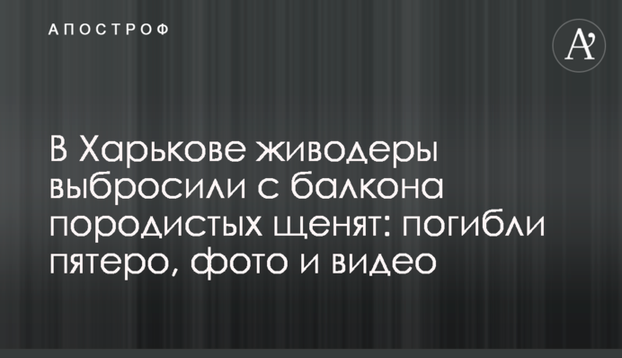 У Харкові шкуродери викинули з балкона породистих цуценят: загинули п'ятеро, фото та відео