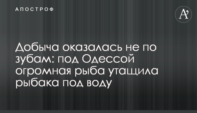 Добича виявилася не по зубах: під Одесою величезна риба потягла рибалку під воду