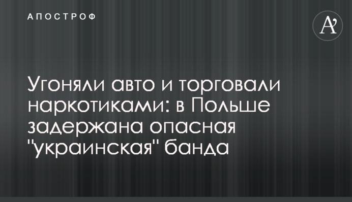 Угоняли авто и торговали наркотиками: в Польше задержана опасная 