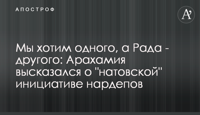 Мы хотим одного, а Рада - другого: Арахамия высказался о 