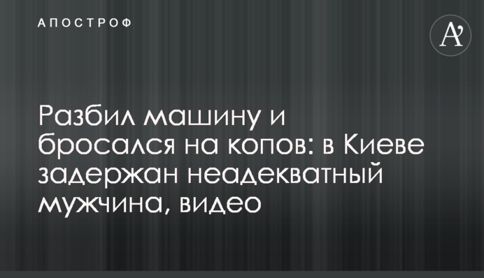Розбив машину і кидався на копів: в Києві затриманий неадекватний чоловік, відео