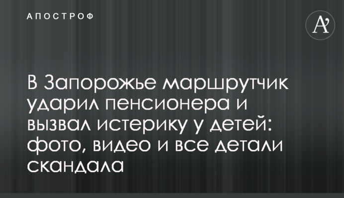 У Запоріжжі маршрутник вдарив пенсіонера і викликав істерику у дітей: фото, відео і всі деталі скандалу