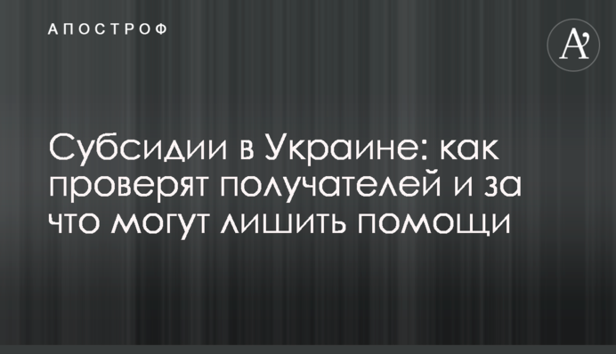 Субсидії в Україні: як перевірять одержувачів і за що можуть позбавити допомоги