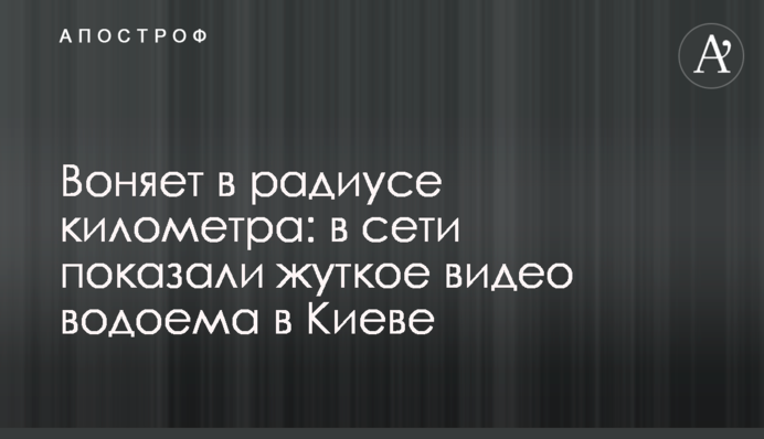 Смердить в радіусі кілометра: в мережі показали моторошне відео водойми в Києві