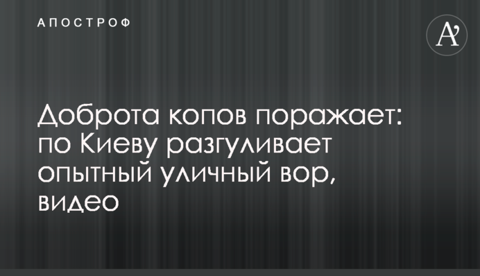 Доброта копов поражает: по Киеву разгуливает опытный уличный вор, видео