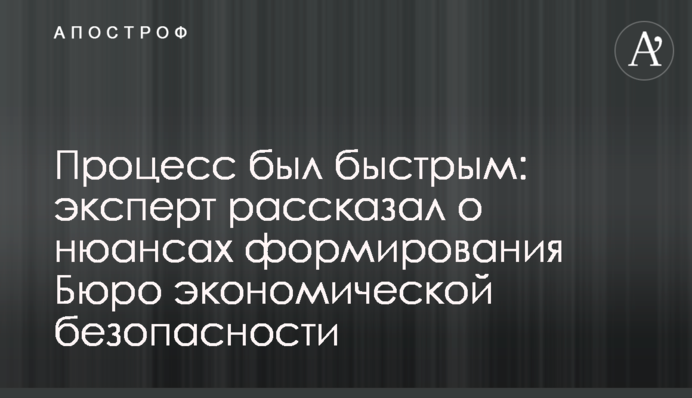 Процес був швидким: експерт розповів про нюанси формування Бюро економічної безпеки