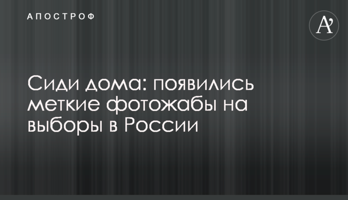 Сиди дома: появились меткие фотожабы на выборы в России