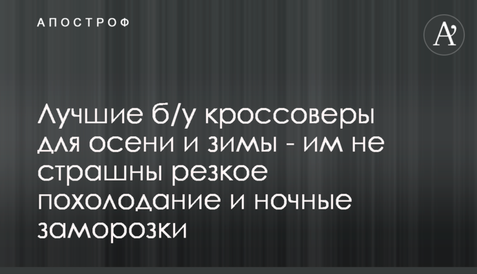 Кращі б/у кросовери для осені та зими - їм не страшні різке похолодання і нічні заморозки