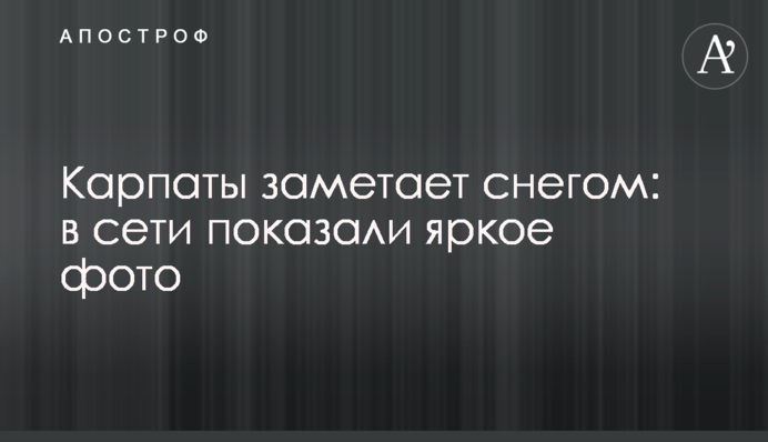​Карпаты заметает снегом: в сети показали яркое фото
