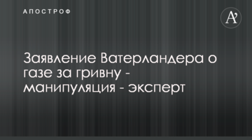 Заявление Ватерландера о газе за гривну - манипуляция - эксперт