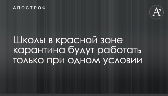Школи в червоній зоні карантину будуть працювати тільки за однієї умови
