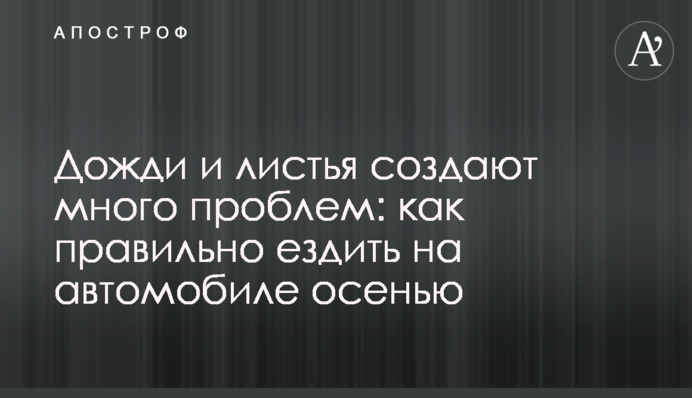 Дощі та листя створюють багато проблем: як правильно їздити на автомобілі восени