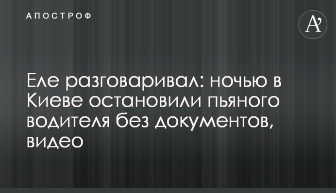 Еле разговаривал: ночью в Киеве остановили пьяного водителя без документов, видео