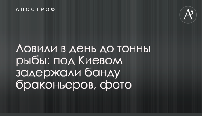 Ловили в день до тонны рыбы: под Киевом задержали банду браконьеров, фото