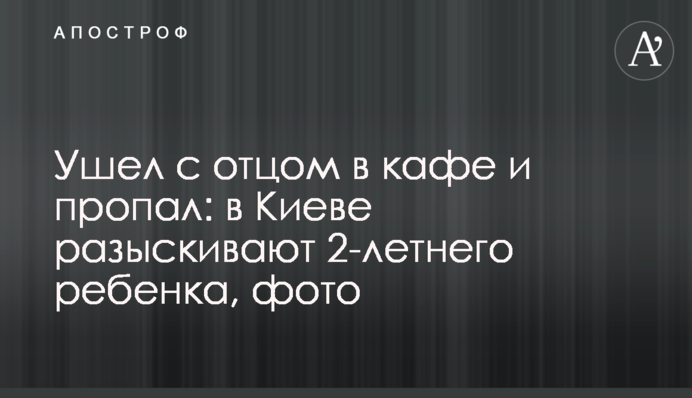 Ушел с отцом в кафе и пропал: в Киеве разыскивают 2-летнего ребенка, фото