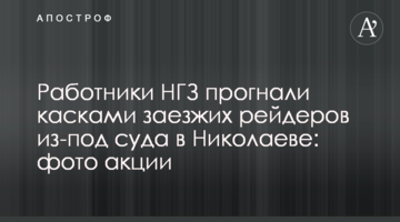 Работники НГЗ прогнали касками заезжих рейдеров из-под суда в Николаеве: фото акции