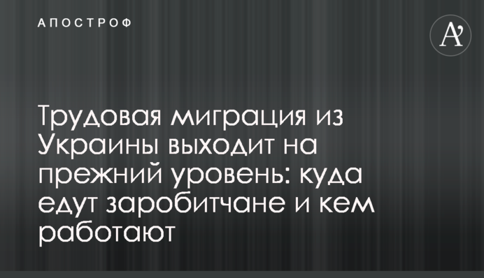 ​Трудовая миграция из Украины выходит на прежний уровень: куда едут заробитчане и кем работают