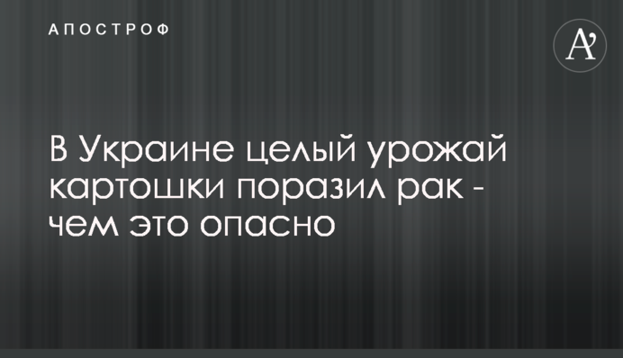 В Украине целый урожай картошки поразил рак - чем это опасно