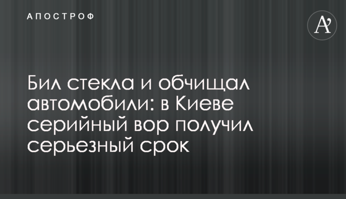 Бил стекла и обчищал автомобили: в Киеве серийный вор получил серьезный срок