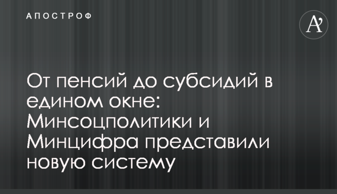 От пенсий до субсидий в едином окне: власти представили новую систему
