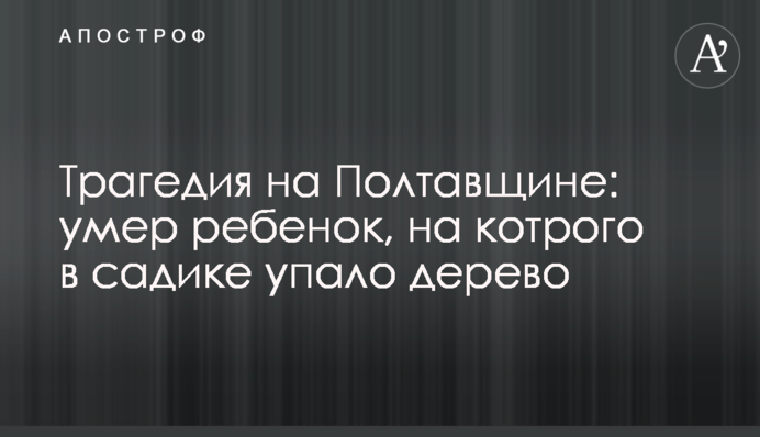 Трагедия на Полтавщине: умер ребенок, на котрого в садике упало дерево