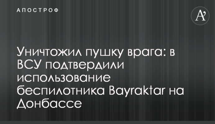 Уничтожил пушку врага: в ВСУ подтвердили использование беспилотника  Bayraktar на Донбассе