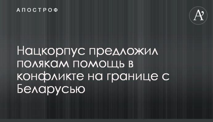 Нацкорпус предложил полякам помощь в конфликте на границе с Беларусью