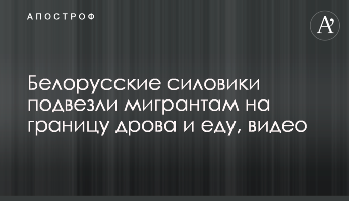 Білоруські силовики підвезли мігрантам на кордон дрова та їжу, відео