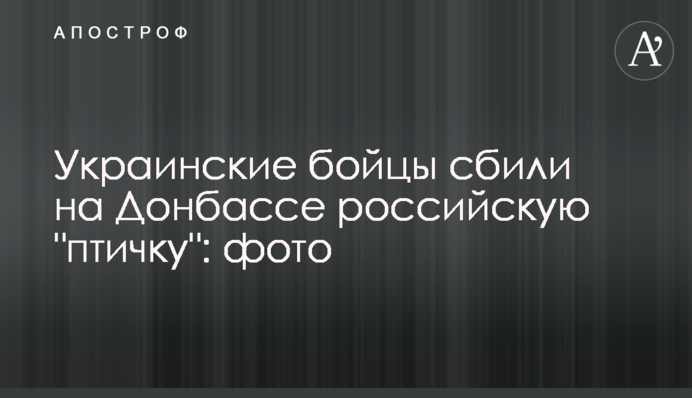 Українські бійці збили на Донбасі російську "пташку": фото