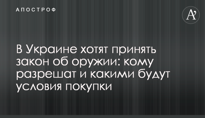 В Украине хотят принять закон об оружии: кому разрешат и какими будут условия покупки