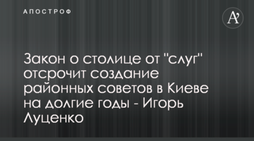Закон про столицю від "слуг" відтермінує створення районних рад у Києві на довгі роки - Ігор Луценко