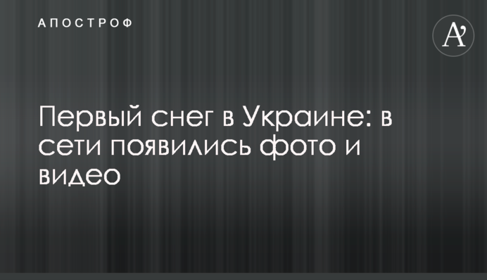 Перший сніг в Україні: у мережі з'явилися фото та відео
