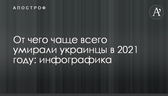 От чего чаще всего умирали украинцы в 2021 году: инфографика