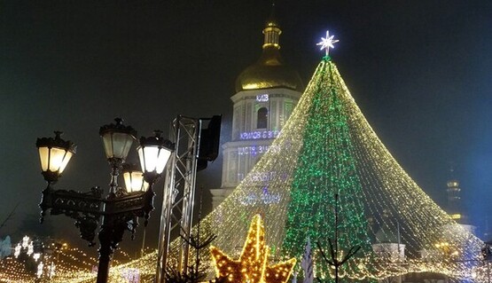 Уже немного поржавела: фото и видео установки главной новогодней елки Украины