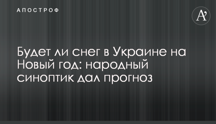 Будет ли снег в Украине на Новый год: народный синоптик дал прогноз
